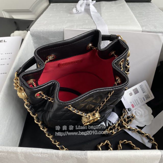 Chanel女包 香奈兒專櫃最新款水桶包 Chanel復古抽繩紐扣包 AS2057  djc4212